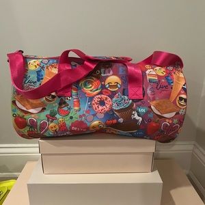 Magenta emoji duffel bag